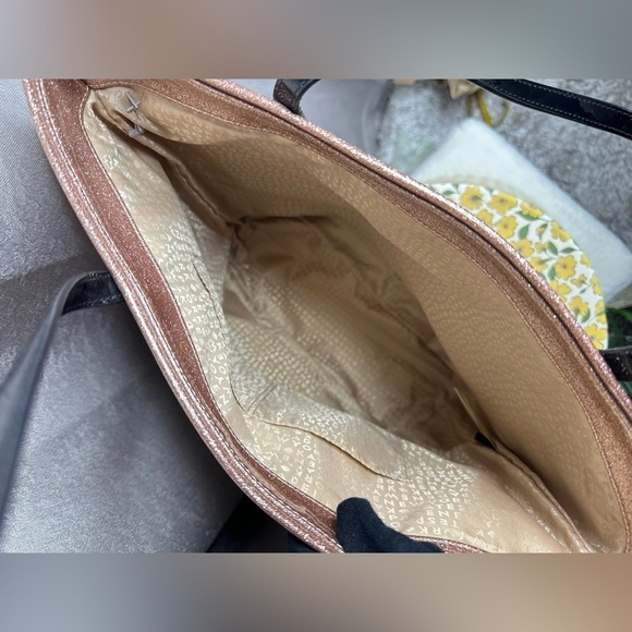 Kate Spade Live Colorfully Rose Gold Patent Glitter Sparkle Bon Shopper Tote Bag - Picture 8 of 15